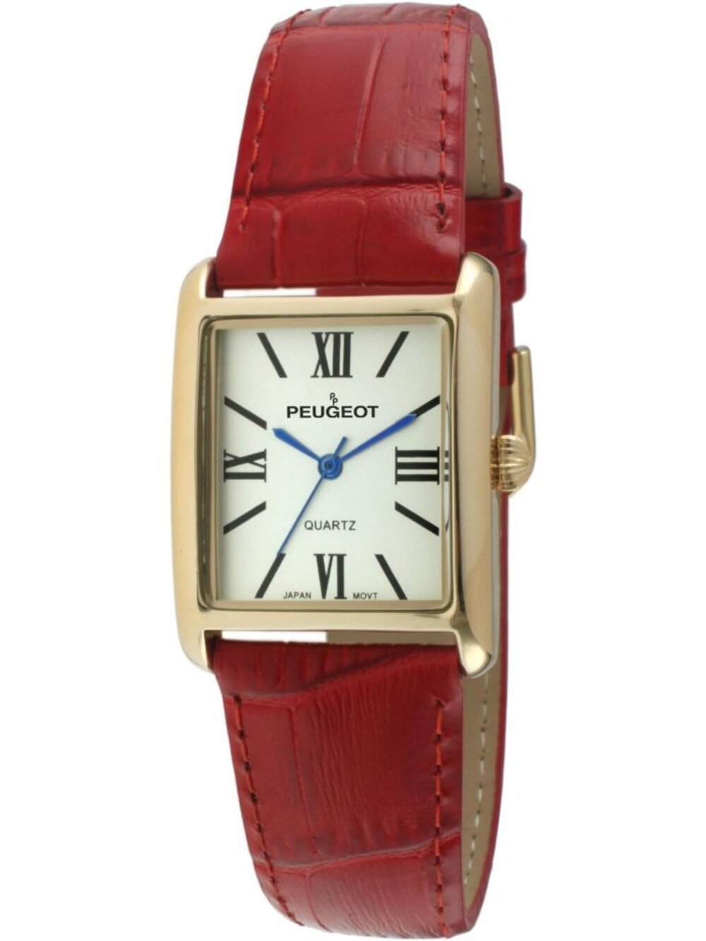 Elegant 14K Gold Plated & Silver-Tone Leather Dress Watch with Roman Numerals